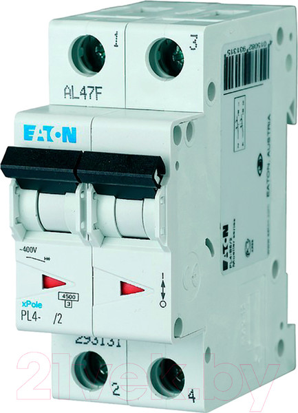 Изображение товара Выключатель автоматический Eaton PL4 2P 6А С 4.5кА 2M / 293140
