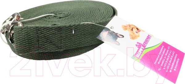 Изображение товара Поводок Happy Friends Брезентовый с усиленным карабином stm 009P (5м)