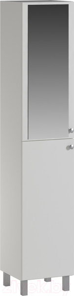 Изображение товара Шкаф с зеркалом для ванной Genesis Мебель 36x34x185 с зеркалом (белый)