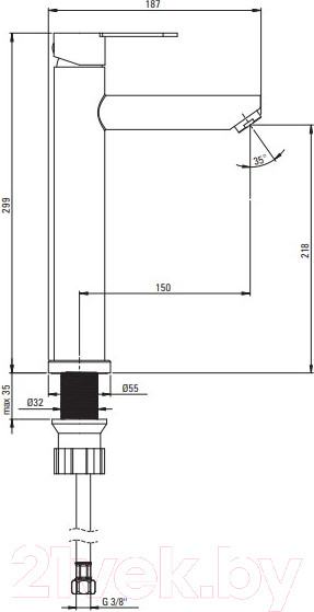 Изображение товара Смеситель Deante Lupo BLU F20K