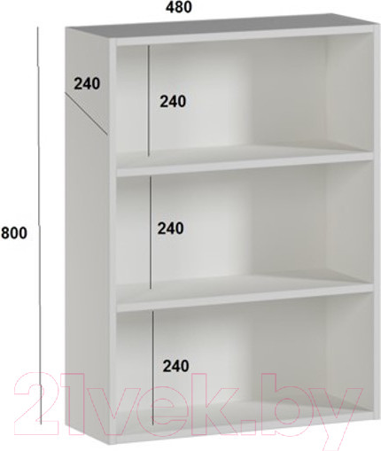 Изображение товара Шкаф для ванной Genesis Мебель 480 с двумя дверцами (белый)