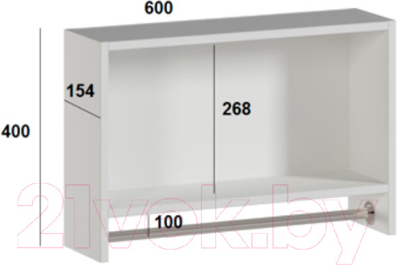 Изображение товара Шкаф для ванной Genesis Мебель 3 (белый)