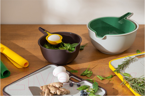 Изображение товара Набор мисок Smart Solutions Trym с сепаратором для яиц / SS-BO-PP-set4