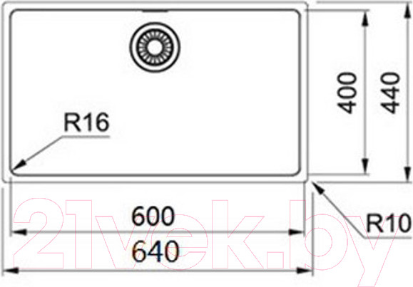 Изображение товара Мойка кухонная Franke FEX 110-60 (122.0689.809)