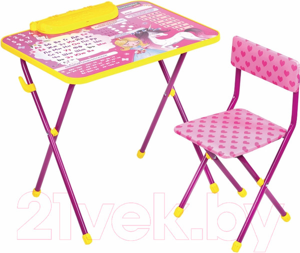 Изображение товара Комплект мебели с детским столом Brauberg Nika Kids. Принцесса / 532635 (розовый)