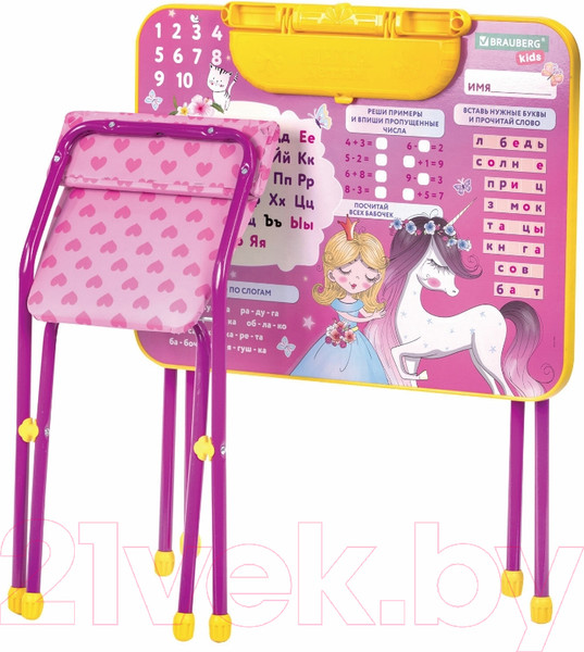 Изображение товара Комплект мебели с детским столом Brauberg Nika Kids. Принцесса / 532635 (розовый)