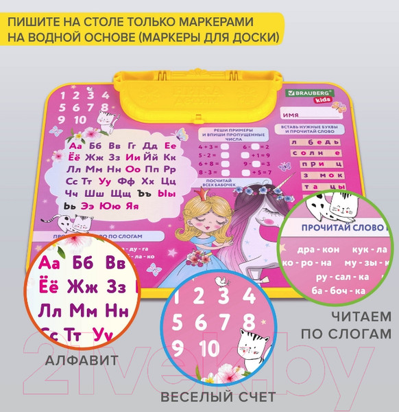 Изображение товара Комплект мебели с детским столом Brauberg Nika Kids. Принцесса / 532635 (розовый)