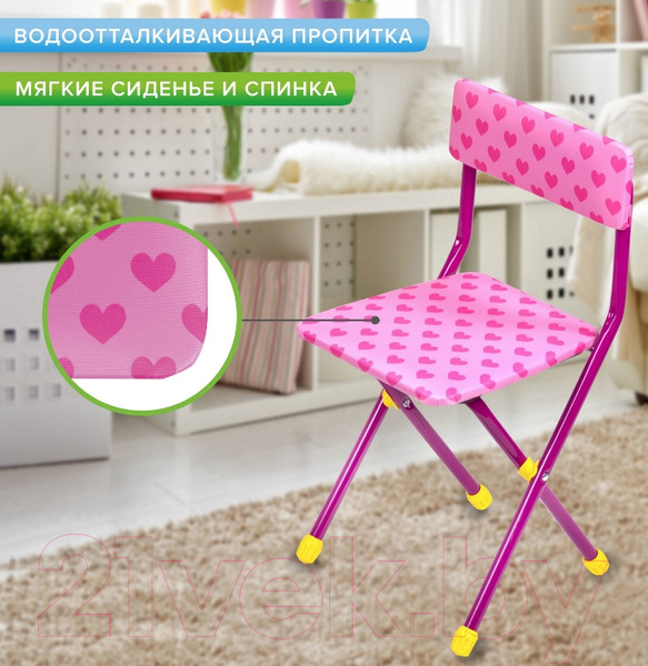 Изображение товара Комплект мебели с детским столом Brauberg Nika Kids. Принцесса / 532635 (розовый)