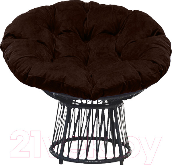 Изображение товара Кресло садовое Craftmebelby Папасан Премиум (графит/коричневый)