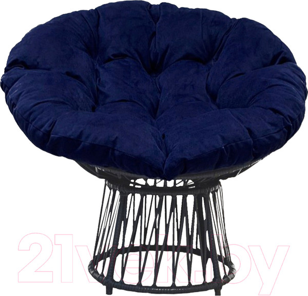 Изображение товара Кресло садовое Craftmebelby Папасан Премиум (графит/синий)