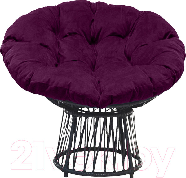 Изображение товара Кресло садовое Craftmebelby Папасан Премиум (графит/фиолетовый)