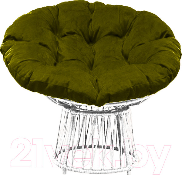 Изображение товара Кресло садовое Craftmebelby Папасан Премиум (белый/зеленый)