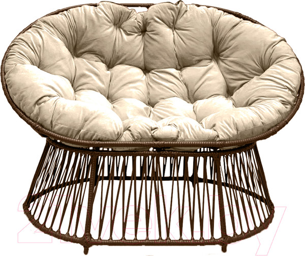 Изображение товара Кресло садовое Craftmebelby Мамасан Премиум (коричневый/бежевый)