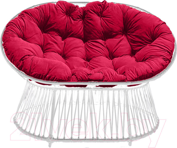 Изображение товара Кресло садовое Craftmebelby Мамасан Премиум (белый/алый)