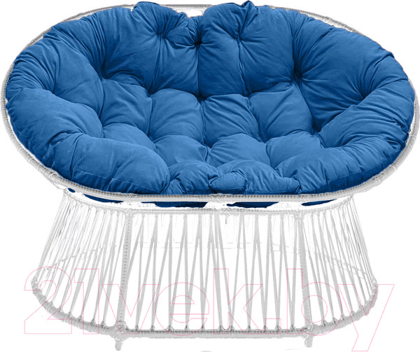 Изображение товара Кресло садовое Craftmebelby Мамасан Премиум (белый/голубой)