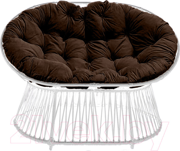 Изображение товара Кресло садовое Craftmebelby Мамасан Премиум (белый/коричневый)