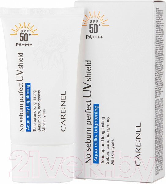 Изображение товара Крем солнцезащитный Carenel Матирующий No Sebum Perfect UV Shield SPF 50+ / PA++++ (50мл)