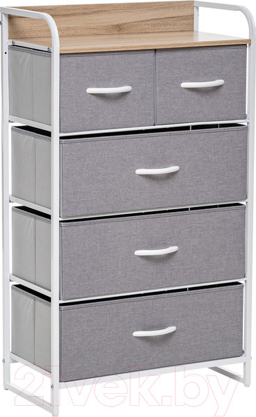 Изображение товара Система хранения Импэкс Leset Ноа 5 ящиков (белый/светло-серый)