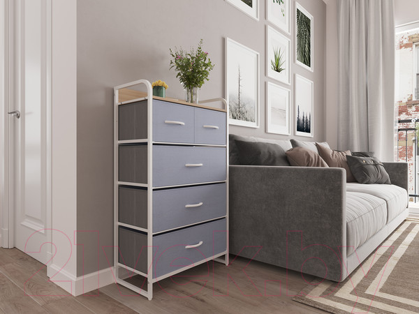 Изображение товара Система хранения Импэкс Leset Ноа 5 ящиков (белый/светло-серый)