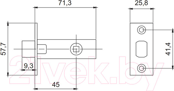 Изображение товара Защелка врезная Puerto INL 3-45 MBN (матовый черный никель)