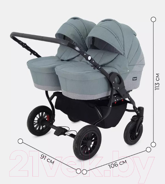 Изображение товара Детская универсальная коляска Rant Siena Duo 2 в 1 (09 серый/зеленый)