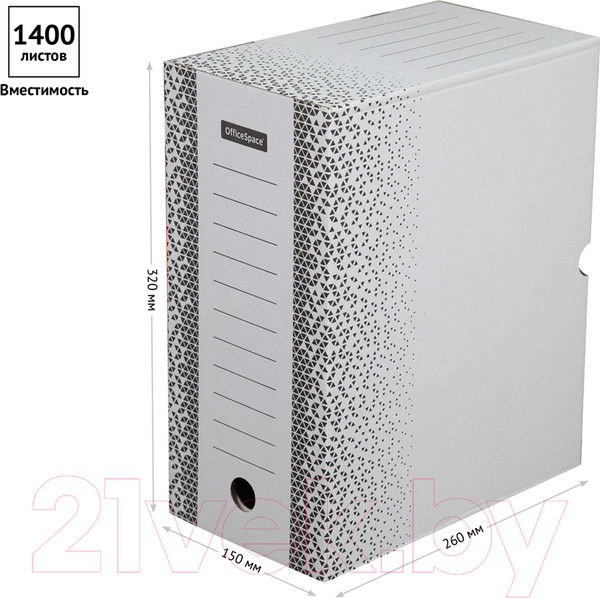 Изображение товара Коробка архивная OfficeSpace Standard / 264804 (белый)