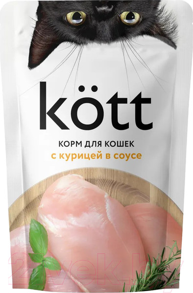 Изображение товара Влажный корм для кошек Kott С курицей в соусе (75г)