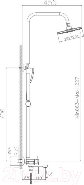 Изображение товара Душевая система со смесителем Haiba HB24505-3