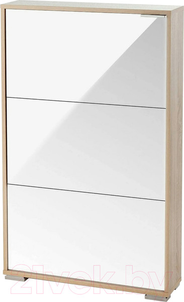 Изображение товара Тумба для обуви Vental Viva-3LW (дуб сонома/белое стекло)