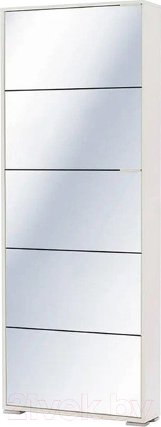 Изображение товара Тумба для обуви Vental Viva-5S (белый/зеркало)