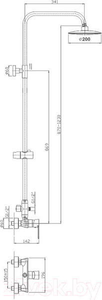 Изображение товара Душевая система со смесителем Haiba HB2411