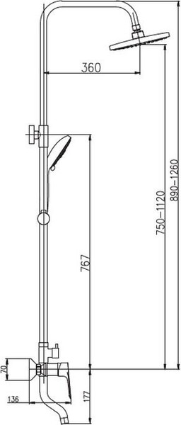 Изображение товара Душевая система со смесителем Haiba HB2414