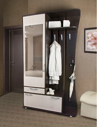 Изображение товара Секция в прихожую Vental Классик (венге/беленый дуб)