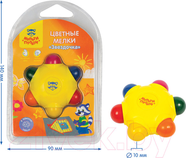 Изображение товара Пластиковые мелки Мульти-пульти Звездочка / PC_15896 (6цв)