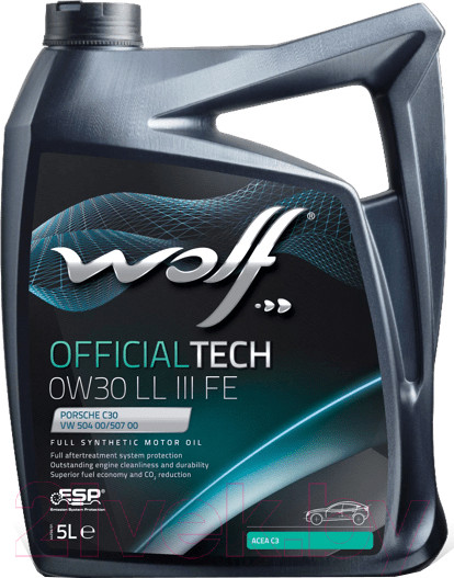 Изображение товара Моторное масло WOLF OfficialTech 0W30 LL III FE / 65620/5 (5л)