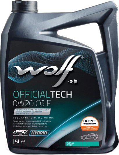 Изображение товара Моторное масло WOLF OfficialTech 0W20 C6 F / 65645/5 (5л)
