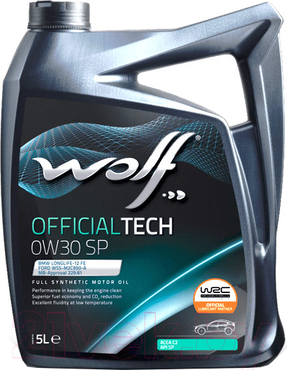 Изображение товара Моторное масло WOLF OfficialTech 0W30 SP / 65646/5 (5л)