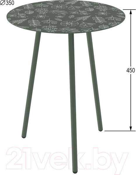 Изображение товара Журнальный столик Калифорния мебель Калифорния Стрэнд (зеленый/белые цветы)