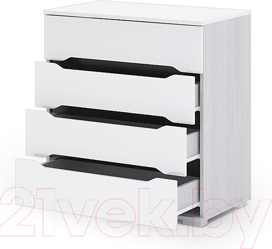 Изображение товара Комод Столица Мебели Валирия 4 ящика / КМ 031 (белый глянец/анкор)
