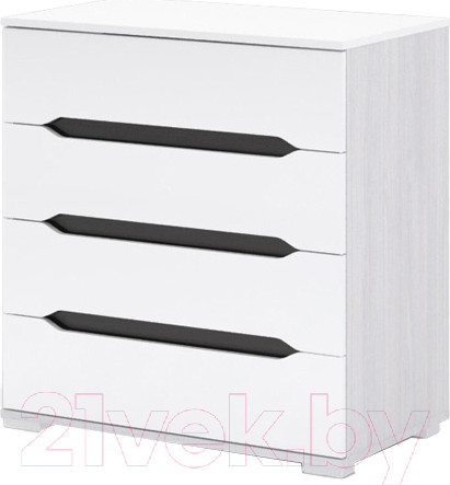 Изображение товара Комод Столица Мебели Валирия 4 ящика / КМ 031 (белый глянец/анкор)
