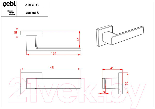 Изображение товара Ручка дверная Croma ZERA-S (PC35 золото матовое полимер)