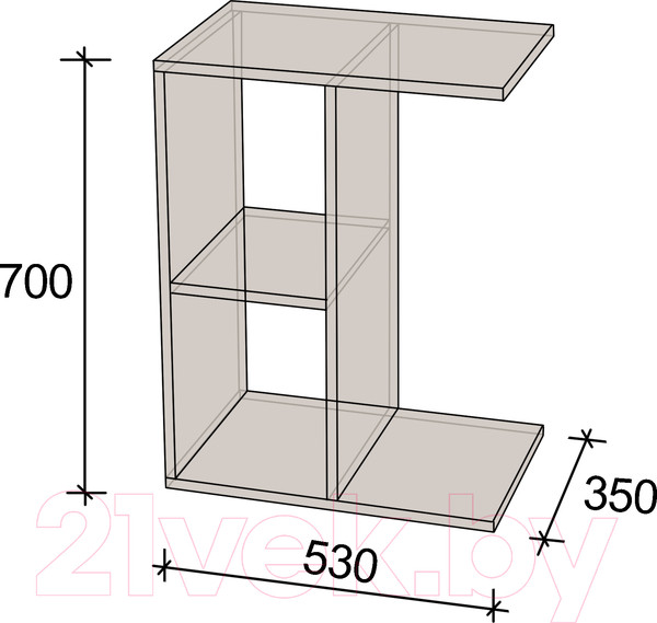 Изображение товара Приставной столик Артём-Мебель СН 123.03 (винтерберг)