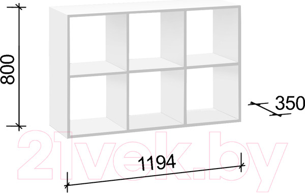 Изображение товара Стеллаж Артём-Мебель CH-100.30 (белый)