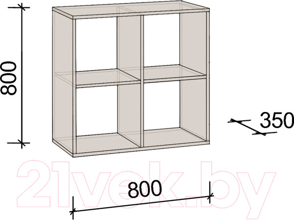 Изображение товара Стеллаж Артём-Мебель CH-100.29 (белый)
