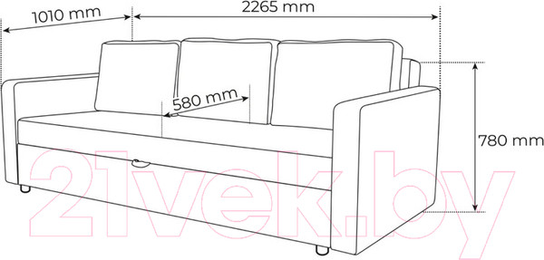 Изображение товара Диван Mio Tesoro Тойво (бежевый)