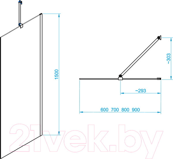Изображение товара Стеклянная шторка для ванны RGW SC-150 / 351115008-31