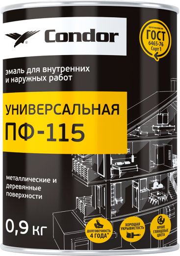 Изображение товара Эмаль CONDOR ПФ-115 (900г, зеленый)