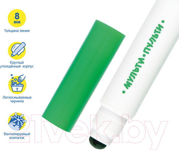 Изображение товара Фломастеры Мульти-пульти Приключения Енота / WP_19279 (6цв)