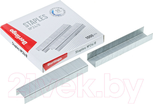 Изображение товара Скобы канцелярские Berlingo №24/8 / DSk_24800 (1000шт)