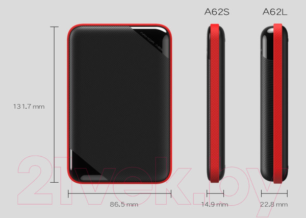 Изображение товара Внешний жесткий диск Silicon Power Armor A62 2TB (SP020TBPHD62SS3B)